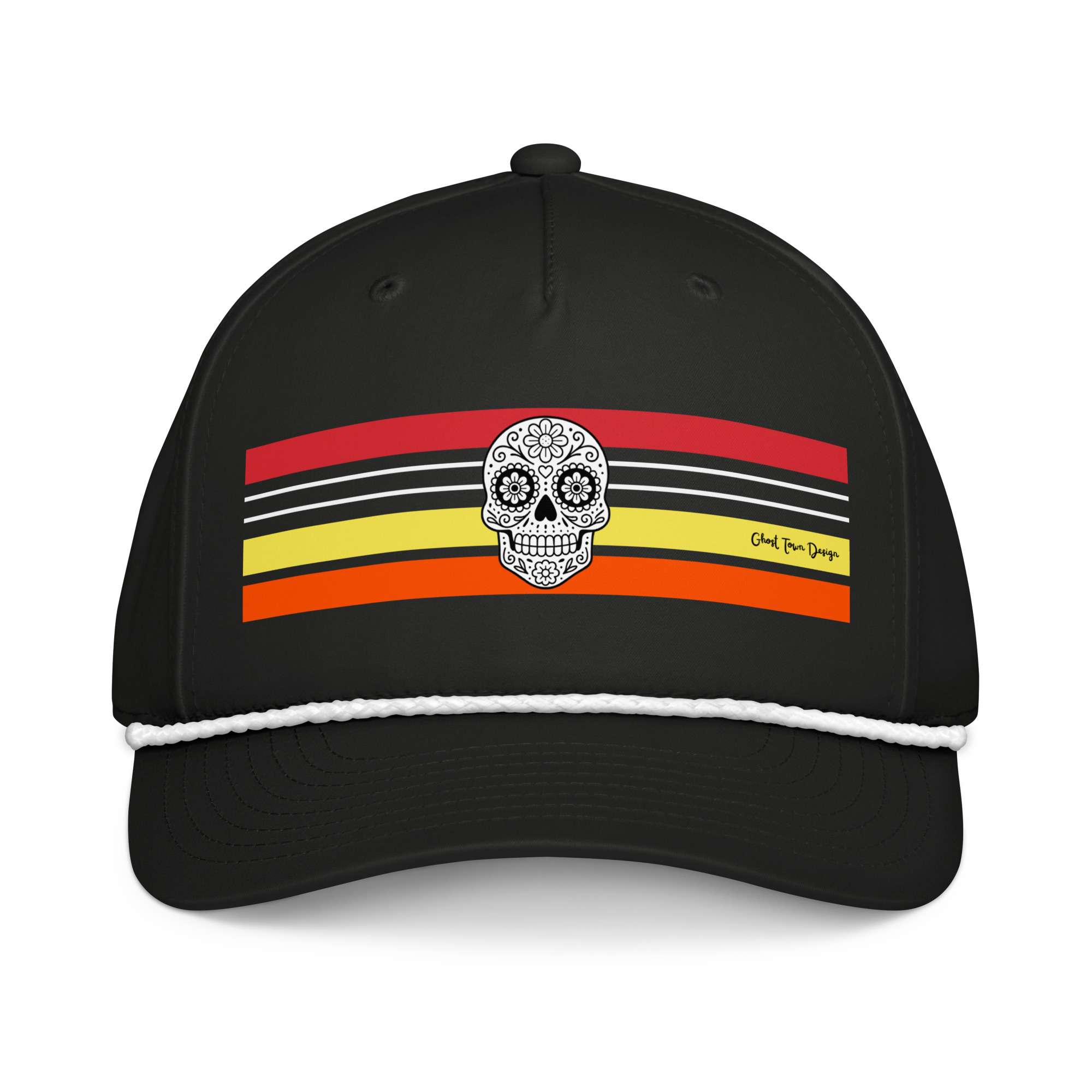 Ghost Town Design and Apparel | Skulls and Stripes Red/Yellow Hat