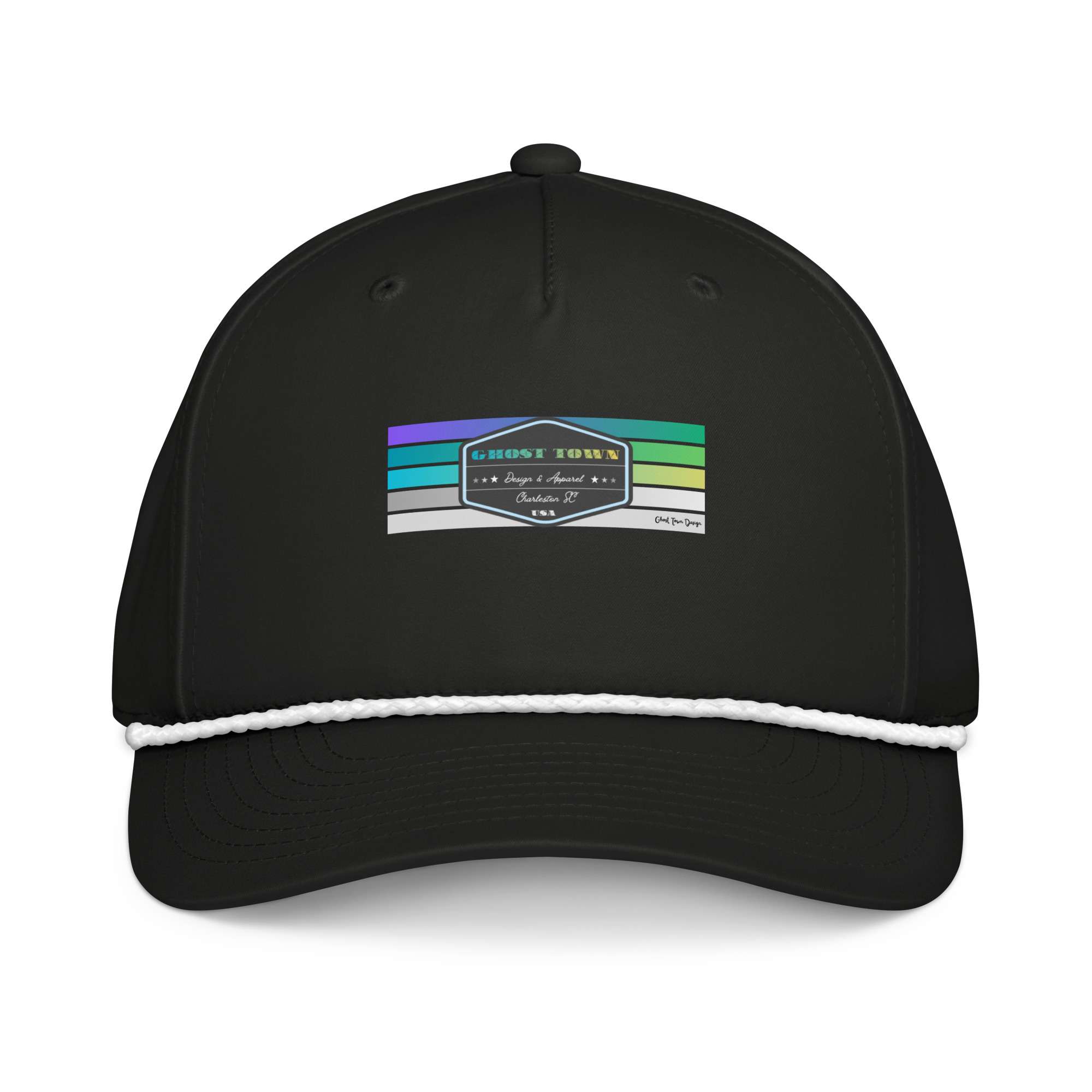 Ghost Town Design and Apparel | GT Logo Blue and Grey Striped Hat