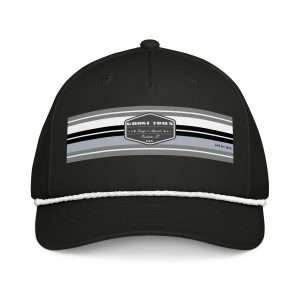 Ghost Town Design and Apparel | GT Black and White Logo Black and White Striped Hat