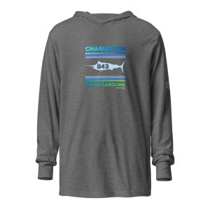Ghost Town Design and Apparel | Charleston Tuna Hooded Long-sleeve tee - Grey