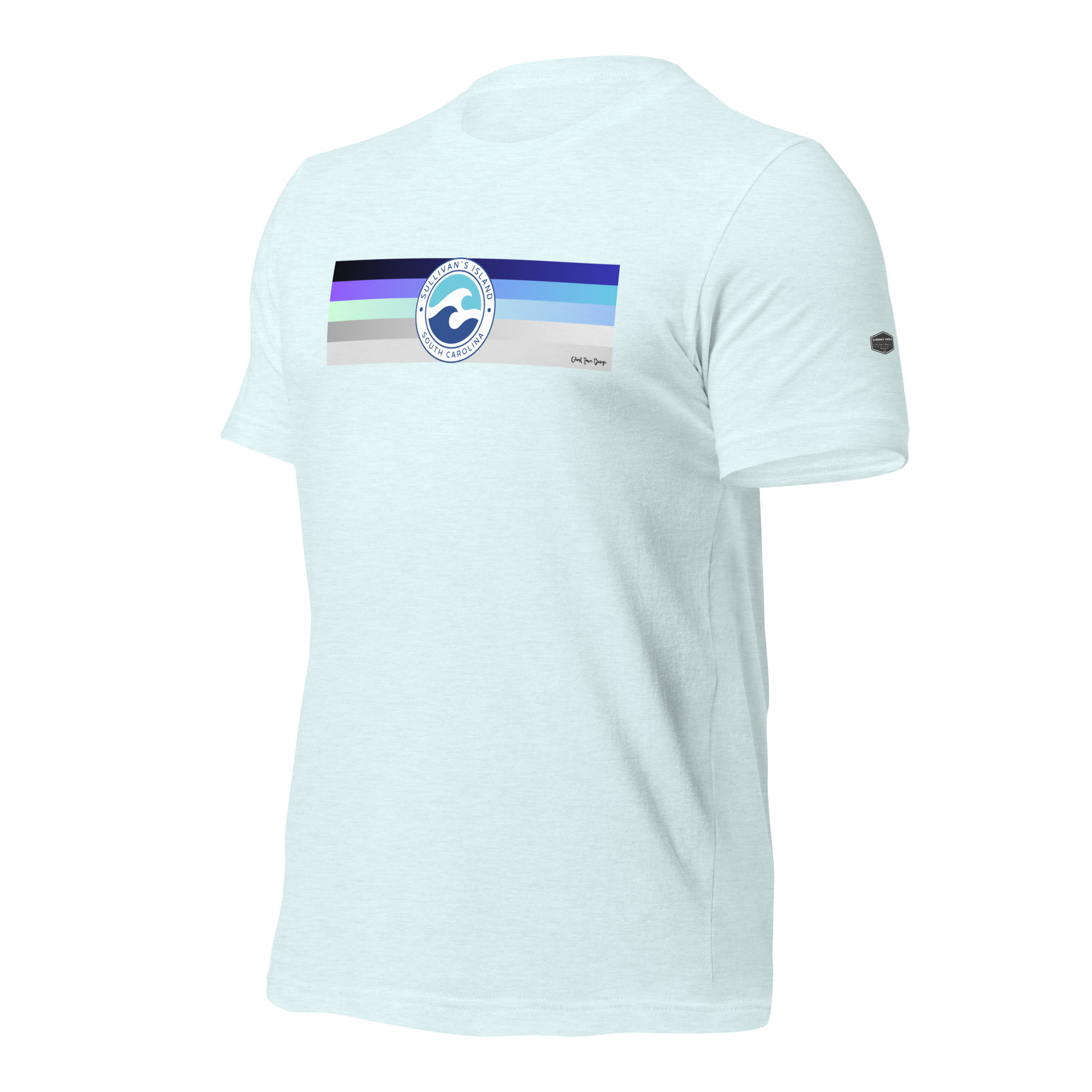 Ghost Town Design and Apparel | Charleston Waves Blue - T-Shirt - Image 4