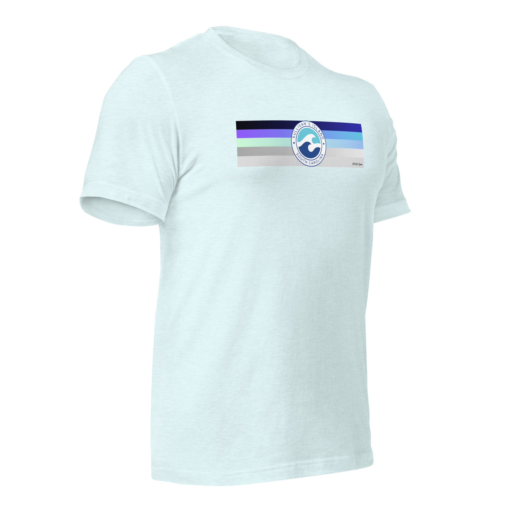 Ghost Town Design and Apparel | Charleston Waves Blue - T-Shirt - Image 5
